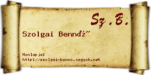 Szolgai Bennó névjegykártya